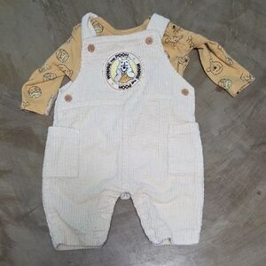 Disney Cream Overalls with Pooh Patch